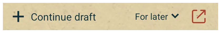 Native Android widget with Continue draft, a For later tag picker, and an Open Museamo shortcut