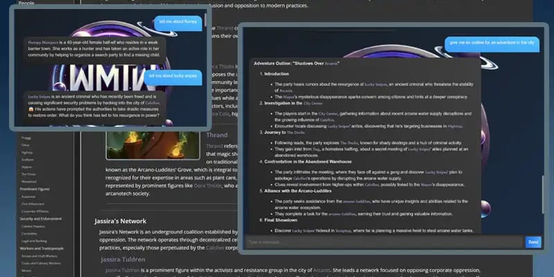 Lore, conversation, and adventure tools